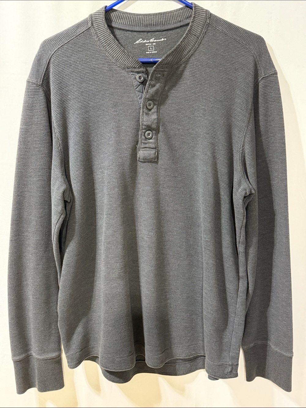 Eddie Bauer Charcoal Gray Long-Sleeve Henley